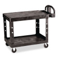 Flat Shelf Utility Cart, Two-shelf, 25.25w X 44d X 38.13h, Black