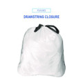 Drawstring Kitchen Bags, 13 Gal, 0.8 Mil, White, 50 Bags/roll, 2 Rolls/carton