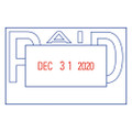 Versadater Message Dater, 2.13 X 1.31, Paid, Blue/red