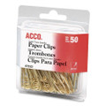 Gold Tone Paper Clips, Jumbo, Gold Tone, 50/box