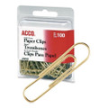 Gold Tone Paper Clips, Small (no. 2), Gold Tone, 100/box