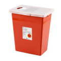 Sharps Container SharpSafety Red Base 26 H X 18-1/4 W X 12-3/4 D Inch Horizontal Entry 18 Gallon Sharps Container SharpSafety Red Base 26 H X 18-1/4 W X 12-3/4 D Inch Horizontal Entry 18 Gallon