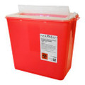 Sharps Container Translucent Red Base 11 H X 11-3/4 W X 6-3/4 D Inch Horizontal Entry 2 Gallon