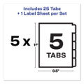 Print And Apply Index Maker Clear Label Unpunched Dividers, 5tab, Letter, 5 Sets