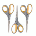 Titanium Bonded Scissors, 8" Long, 3.5" Cut Length, Straight Gray/yellow Handle, 3/pack Titanium Bonded Scissors, 8" Long, 3.5" Cut Length, Straight Gray/yellow Handle, 3/pack
