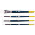 Hobby Four-brush Set, Assorted, Synthetic, Flat; Round, 4/pack
