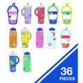 Assorted Colorful Cut-outs, 36-piece Set, We Stick Together: Cups + Water Bottles, 5.8" X 8", Multicolor
