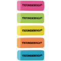 Neon Wedged Block Erasers, For Pencil Marks, Slanted-edge Rectangular Block, Medium, Assorted Colors, 30/box