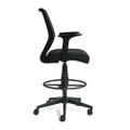 Wessex Drafting Stool, Mesh Back, Supports Up To 275 Lb, 27.95 To 33.66 Seat Height, Black Seat, Black Back, Black Base