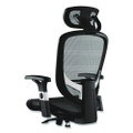 Minerva Ergonomic Mesh Swivel Task Chair, Supports Up To 275 Lb, 17.24 To 20.98 Seat Height, Black Seat/back, Black Base