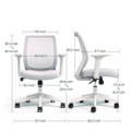 Wessex Ergonomic Fabric Mesh Swivel Task Chair, Supports Up To 275 Lb, 17.09 To 20.83 Seat Height, Gray Seat/back, White Base
