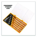 Precision Screwdriver Set, Six-piece, Phillips/slotted, Assorted Lengths, Polished Steel Handles