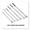 Precision Screwdriver Set, Six-piece, Phillips/slotted, Assorted Lengths, Polished Steel Handles