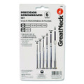 Precision Screwdriver Set, Six-piece, Phillips/slotted, Assorted Lengths, Polished Steel Handles