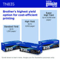 Tn835 Super High-yield Toner, 5,000 Page-yield, Black