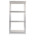 Nsf Certified Industrial 4-shelf Wire Shelving Kit, 36w X 18d X 72h, Silver