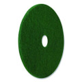 Scrubbing Pads, 16" Diameter, Green, 5/carton - VISAM7400316