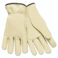 Full Leather Cow Grain Driver Gloves, Tan, Medium, 12 Pairs