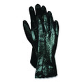 Single Dipped Pvc Gloves, Smooth, Interlock Lined, 18" Long, Large, Black, 12 Pair