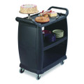 Bussing Cart, Plastic, 3 Shelves, 300 Lb Capacity, 18 X 36.25 X 38, Black