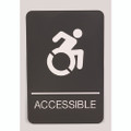 Ada Sign, Accessible, 6 X 9, Black Face, White Graphics Ada Sign, Accessible, 6 X 9, Black Face, White Graphics