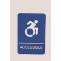 Ada Sign, Accessible, 6 X 9, Blue Face, White Graphics Ada Sign, Accessible, 6 X 9, Blue Face, White Graphics