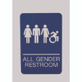Ada Sign, All Gender Restroom, 6 X 9, Blue Face, White Graphics Ada Sign, All Gender Restroom, 6 X 9, Blue Face, White Graphics