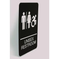Ada Sign, Unisex Restroom, 6 X 9, Black Face, White Graphics