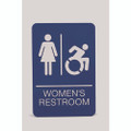 Ada Sign, Women's Restroom, 6 X 9, Blue Face, White Graphics Ada Sign, Women's Restroom, 6 X 9, Blue Face, White Graphics