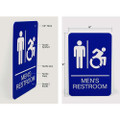 Ada Sign, Men's Restroom, 6 X 9, Blue Face, White Graphics
