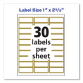 White Easy Peel Mailing Labels With Metallic Border, Inkjet/laser Printers, 1 X 2.63, White, 30/sheet, 10 Sheets/pack