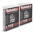 Durable D-ring View Binders, 3 Rings, 0.5" Capacity, 11.5" X 8.5", White, 4/pack Durable D-ring View Binders, 3 Rings, 0.5" Capacity, 11.5" X 8.5", White, 4/pack