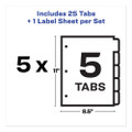 Print And Apply Index Maker Clear Label Dividers, 5 White Tabs, Letter, 5 Sets - VISAVE11492