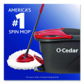 Ezwring Spin Mop System, White Microfiber Head, Up To 51" Adjustable Red/gray Handle