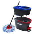 Ezwring Rinseclean Spin Mop System, Blue/white Microfiber Head, Up To 51" Adjustable Red/gray Handle