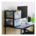 2-compartment Desktop Stackable Storage Drawer, 12.17 X 14.33 X 16.77, Black/translucent White