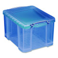 Snap-lid Storage Bin, 8.45 Gal, 14" X 18" X 12.25", Transparent Blue