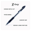 Z-grip Ballpoint Pen, Retractable, Medium 1 Mm, Black Ink, Clear/black Barrel, 18/pack