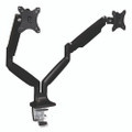 Dual Monitor Gas-spring Mounting Arm, For 13" To 32" Monitors, 360 Degree Rotation, +/-45 Degree Tilt, Black, Supports 20 Lb Dual Monitor Gas-spring Mounting Arm, For 13" To 32" Monitors, 360 Degree Rotation, +/-45 Degree Tilt, Black, Supports 20 Lb