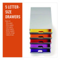 Varicolor Stackable Plastic Drawer Box, 5 Drawers, Letter To Folio Size Files, 11.5" X 14" X 11", Gray