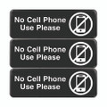 No Cell Phone Use Please Indoor/outdoor Wall Sign, 9 X 3, Black Face, White Graphics, 3/pack No Cell Phone Use Please Indoor/outdoor Wall Sign, 9 X 3, Black Face, White Graphics, 3/pack