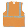 Ansi Class 2 Two-pocket Zipper Mesh Safety Vest, Polyester Mesh, Large, Orange