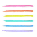 Flair Felt Tip Porous Point Pen With Retro Accents, Stick, Medium 0.7 Mm, Assorted Ink And Barrel Colors, 6/pack