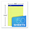 Perforated Writing Pads, Wide/legal Rule, 50 Canary-yellow 8.5 X 11.75 Sheets, Dozen