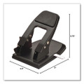 50-sheet Heavy-duty Two-hole Punch With Padded Handle, 1/4" Holes, Black