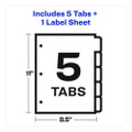 Print And Apply Index Maker Clear Label Dividers With Printable Label Strip And White Tabs, 5-tab, 11 X 8.5, White, 1 Set