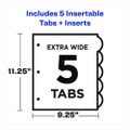 Insertable Style Edge Tab Plastic 1-pocket Dividers, 5-tab, 11.25 X 9.25, Translucent, 1 Set