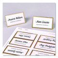 Matte White Metallic Gold Border Tent Cards, 3.5 X 2, 4 Cards/sheet, 20 Sheets/pack
