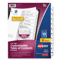 Customizable Table Of Contents Ready Index Black And White Dividers, 10-tab, 1 To 10, 11 X 8.5, White, 6 Sets