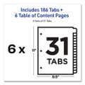 Customizable Table Of Contents Ready Index Multicolor Dividers, 31-tab, 1 To 31, 11 X 8.5, White, 6 Sets